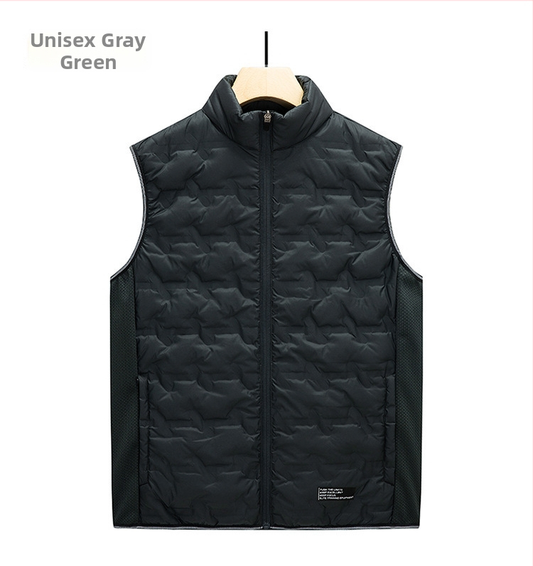 Pánska vesta z bavlneného zmesi, štíhla línia (slim fit), stojací golier, zips, pruhovaný vzor, zimné obdobie