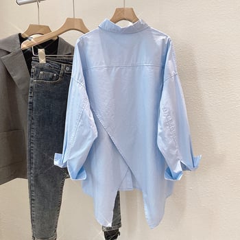 Cămașă, stil urban, croială lejeră, poliester, mâneci lungi, guler polo