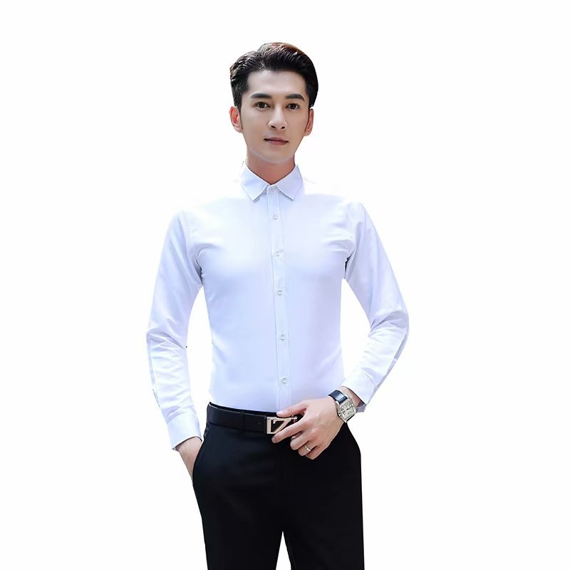 Muška košulja sa šiljastim ovratnikom, dugi rukavi, slim fit, poliester