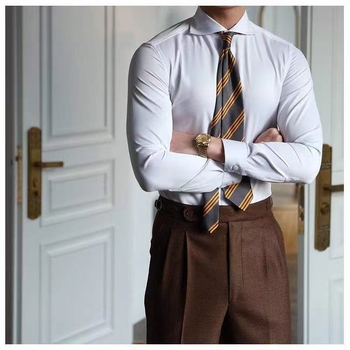 Košula Slim-fit s golom one-character, duge rukave, bez glačanja, otporna na bore, poliester smjesa (91-95%)