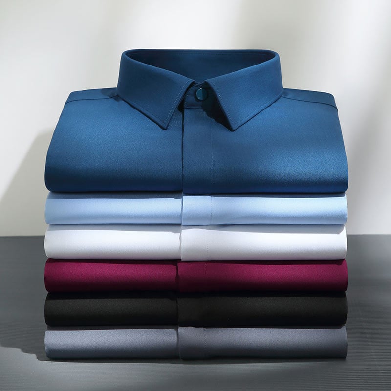 Férfi ing (bambuszrost és poliészter-spandex keveréke; négyzet alakú gallér; hosszú ujj; koreai stílusú kardigán; karcsú szabás)