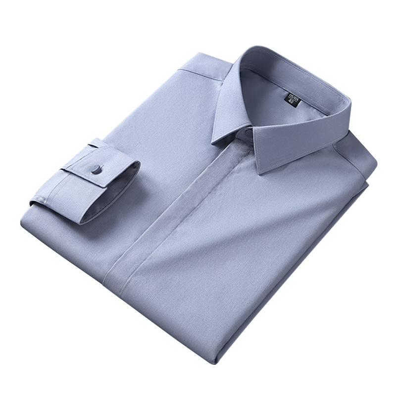 Férfi ing (bambuszrost és poliészter-spandex keveréke; négyzet alakú gallér; hosszú ujj; koreai stílusú kardigán; karcsú szabás)