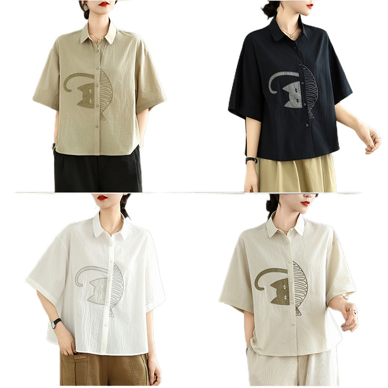 Ing 100% pamutból, egyszínű, hímzés és applikációk részletekkel, bő szabás, rövid ujjú