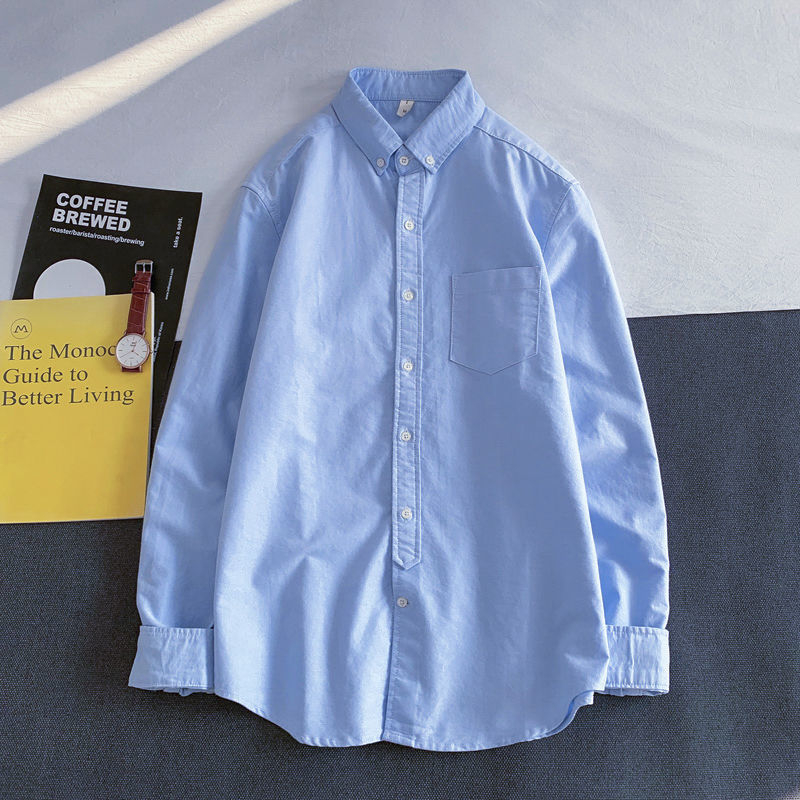 Muška košulja od Oxford tkanine s dugim rukavima, flis podstava, debela pamuk, casual slim-fit, modern stil