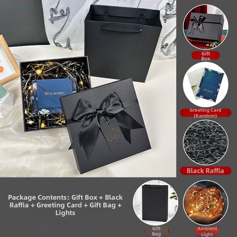 Dāvanu kaste ar lentīti, vienkāršs un mūsdienīgs stils, no papīra, piemērota dzimšanas dienai