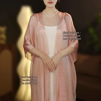 Pikk sall lillemustriga ja päikesekaitsega, Jaapani ja Koreaga stiilidest inspireeritud, sobib suveks, kevadeks ja sügiseks