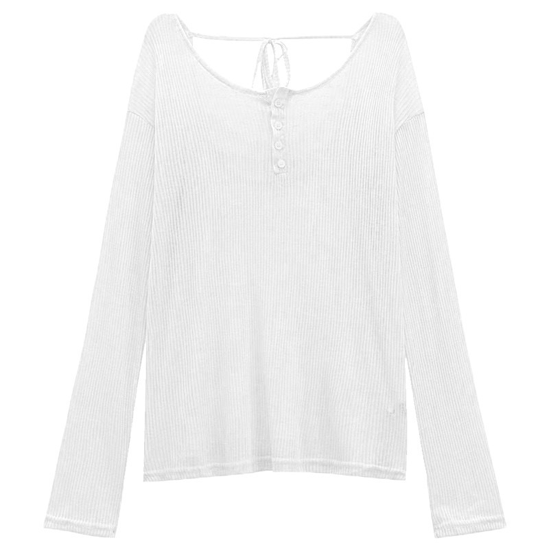 Manmi Duo Ružičasta lepršava bluza s otvorenim leđima i zaštitom od sunca, s vezicama