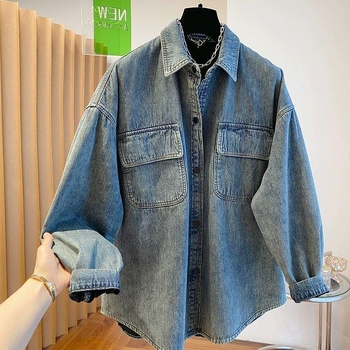 Košulja s polo ovratnikom, bez rukava, širokog kroja, korejski retro stil, Xiangyunsha tkanina