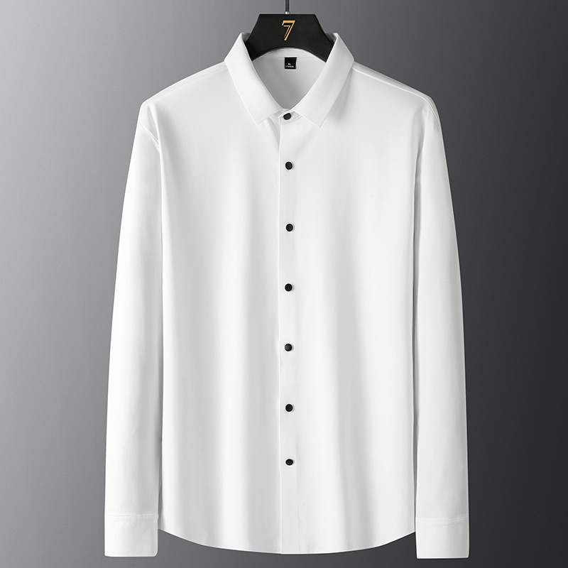 Nylon anyagú ing, slim fit, rever gallér, hosszú ujjú, vasalásmentes