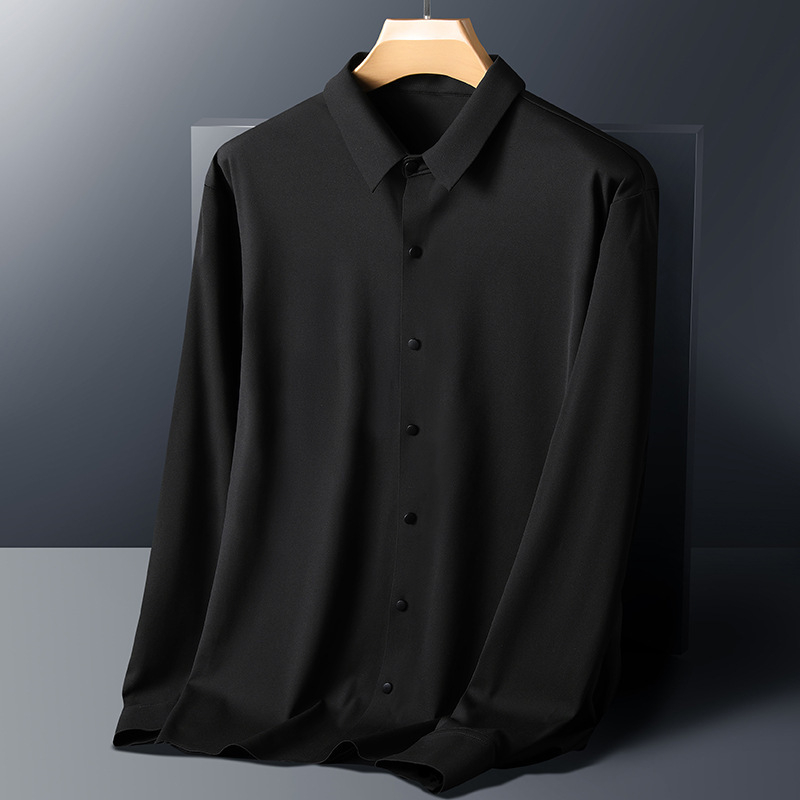 Nylon anyagú ing, slim fit, rever gallér, hosszú ujjú, vasalásmentes