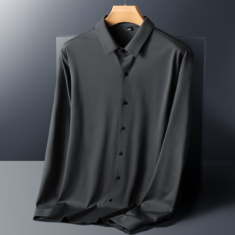 Nylon anyagú ing, slim fit, rever gallér, hosszú ujjú, vasalásmentes