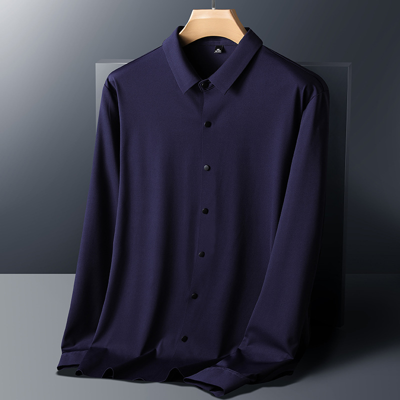 Nylon anyagú ing, slim fit, rever gallér, hosszú ujjú, vasalásmentes