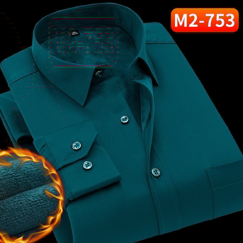 Téli melegséget fleece-béléssel, poliészter anyagból készült ing, lazább szabás