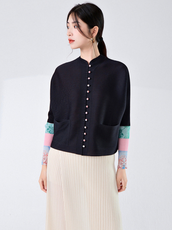 Cămașă cu stil chinezesc cardigan, poliester 95%+, model religios-etic, croială largă