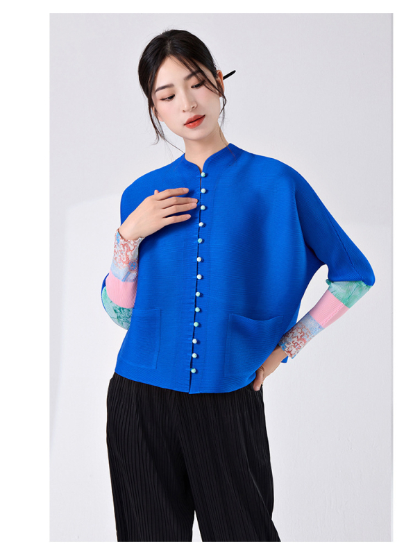 Cămașă cu stil chinezesc cardigan, poliester 95%+, model religios-etic, croială largă