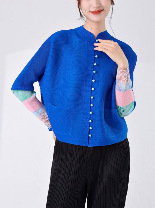 Cămașă cu stil chinezesc cardigan, poliester 95%+, model religios-etic, croială largă