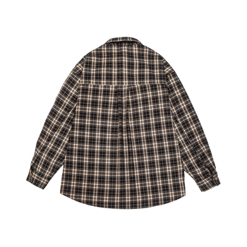 Плюс размер риза с каре, свободен силует, дълъг ръкав, полиестер, есен 2025