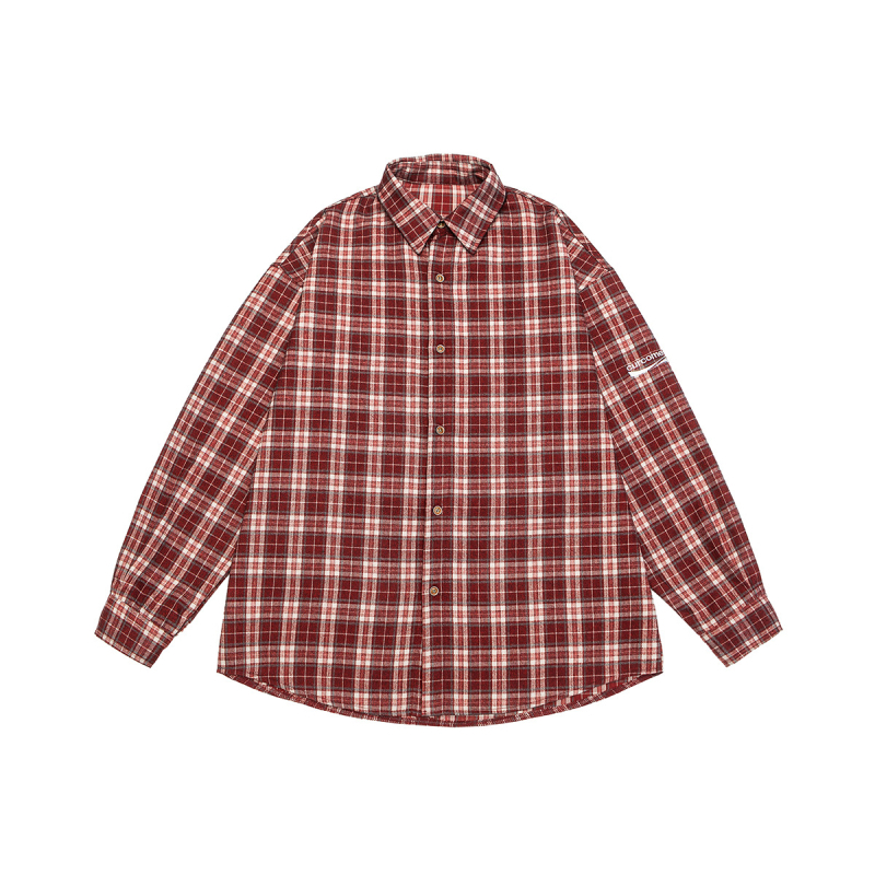 Плюс размер риза с каре, свободен силует, дълъг ръкав, полиестер, есен 2025