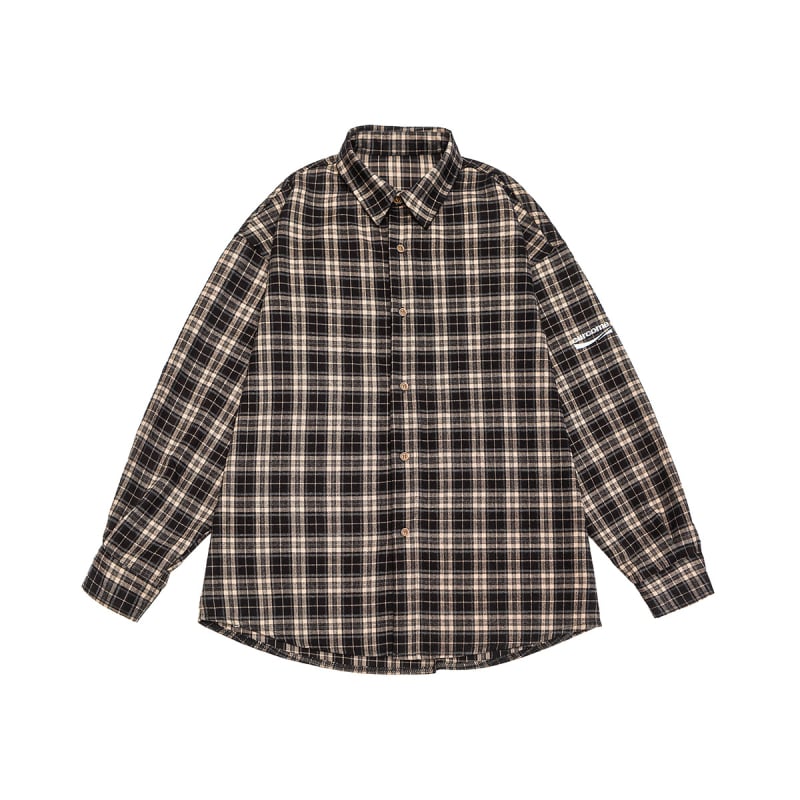 Плюс размер риза с каре, свободен силует, дълъг ръкав, полиестер, есен 2025