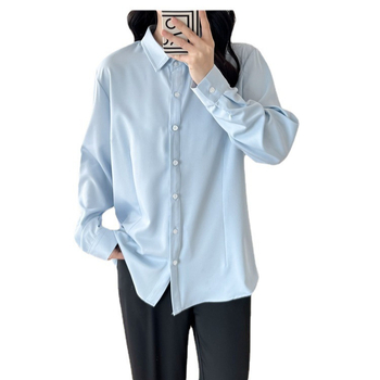 Ženska polo majica s dugim rukavima, 95% poliester, Temperament Commuter stil, polo ovratnik