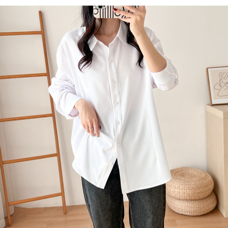 Ženska polo majica s dugim rukavima, 95% poliester, Temperament Commuter stil, polo ovratnik