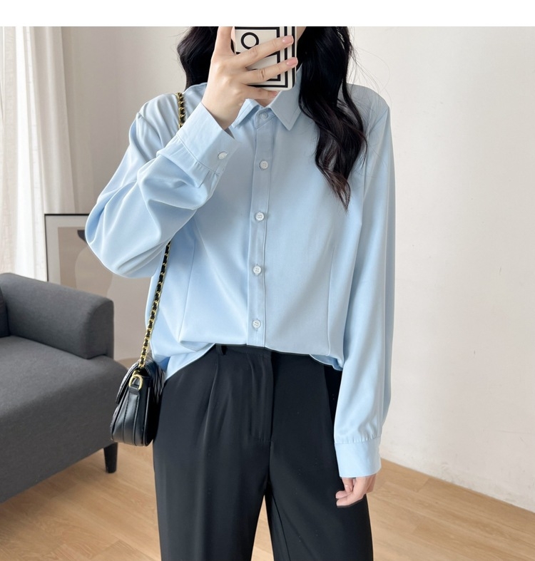 Ženska polo majica s dugim rukavima, 95% poliester, Temperament Commuter stil, polo ovratnik