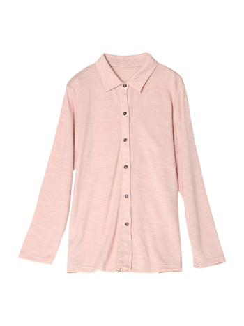 Cămașă din lână 95%+ lână australiană superfină, mâneci lungi, guler rever, croială lejeră, închidere cu nasturi într-un rând