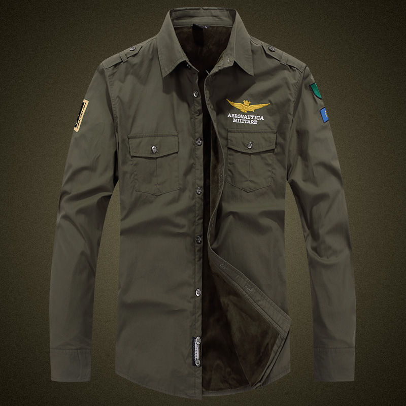 Cămașă casual din bumbac 100%, croială Slim, guler dublu, broderie