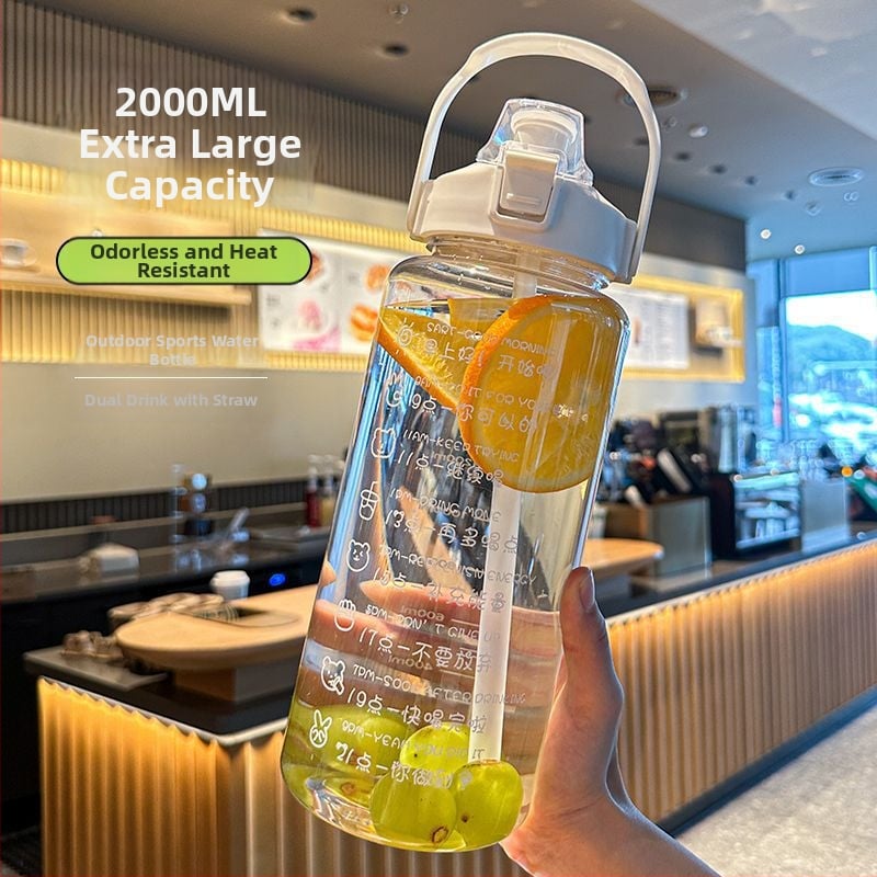 Unique koreai stílusú polikarbonát pohár szívószállal, nagy kapacitású, hordozható, ütésálló és hőálló