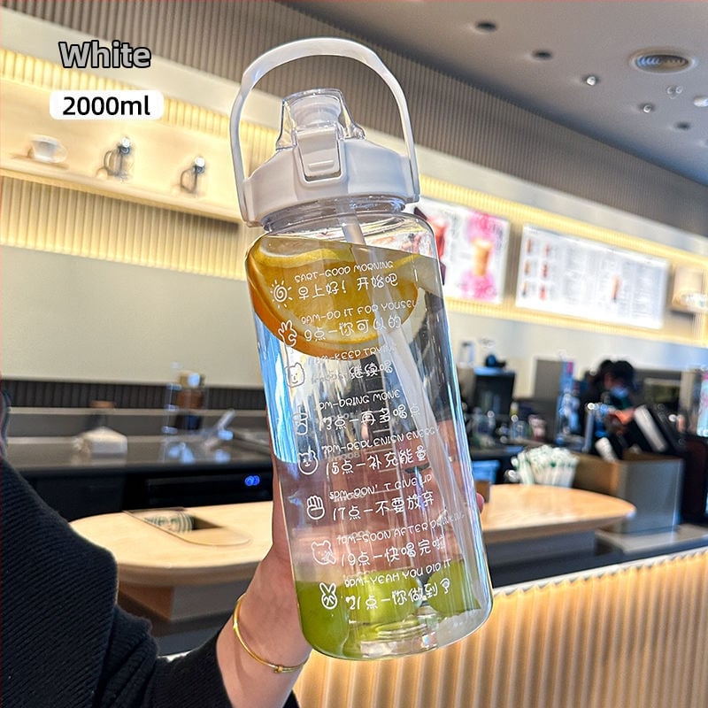 Unique koreai stílusú polikarbonát pohár szívószállal, nagy kapacitású, hordozható, ütésálló és hőálló