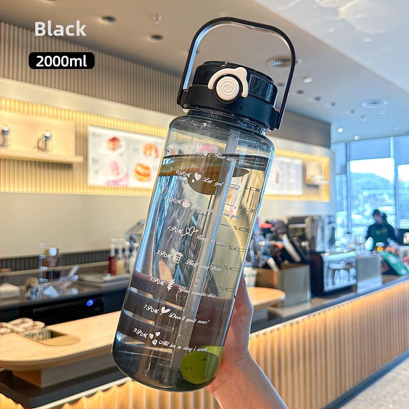 Unique koreai stílusú polikarbonát pohár szívószállal, nagy kapacitású, hordozható, ütésálló és hőálló