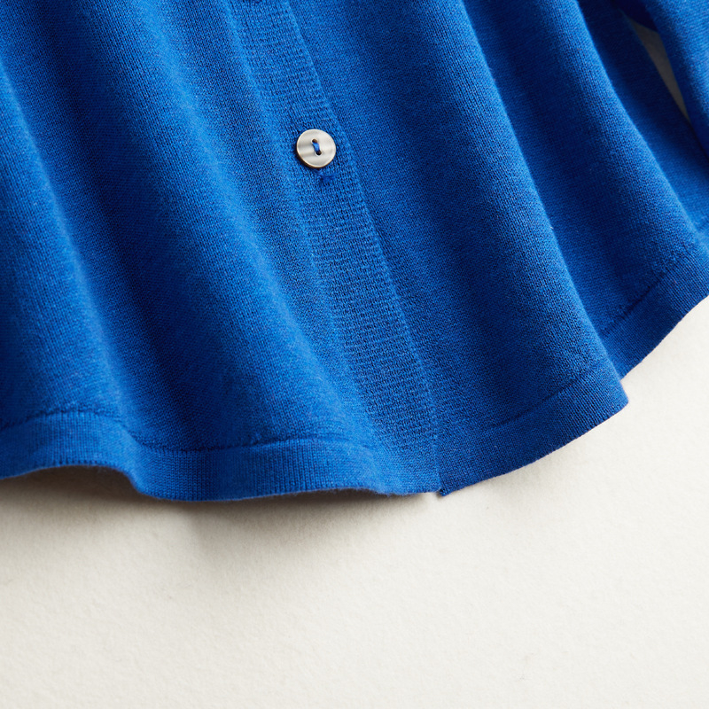 Cardigan zo zmesi hodvábu a kašmíru, jednofarebný, dlhé rukávy