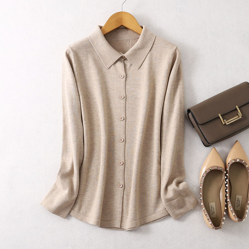 Cardigan zo zmesi hodvábu a kašmíru, jednofarebný, dlhé rukávy