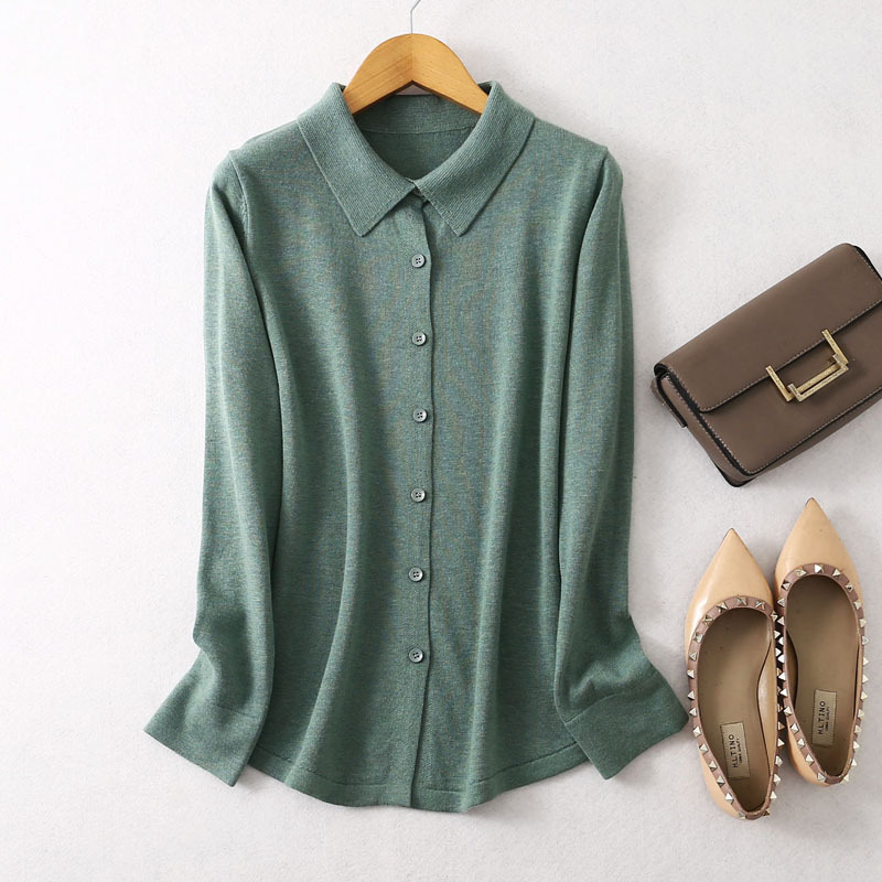 Cardigan zo zmesi hodvábu a kašmíru, jednofarebný, dlhé rukávy