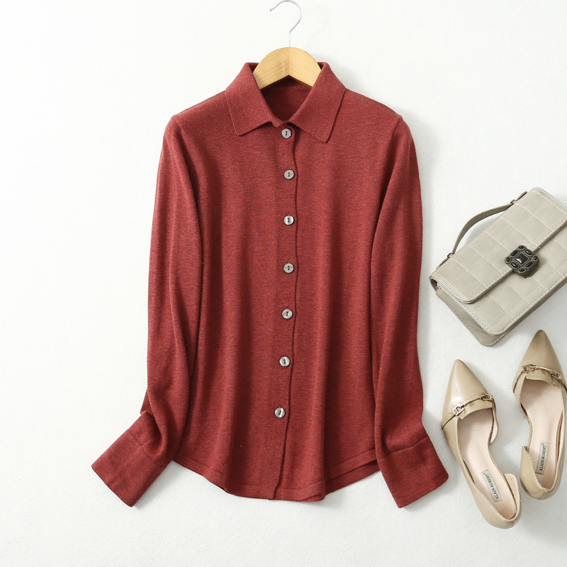 Cardigan zo zmesi hodvábu a kašmíru, jednofarebný, dlhé rukávy