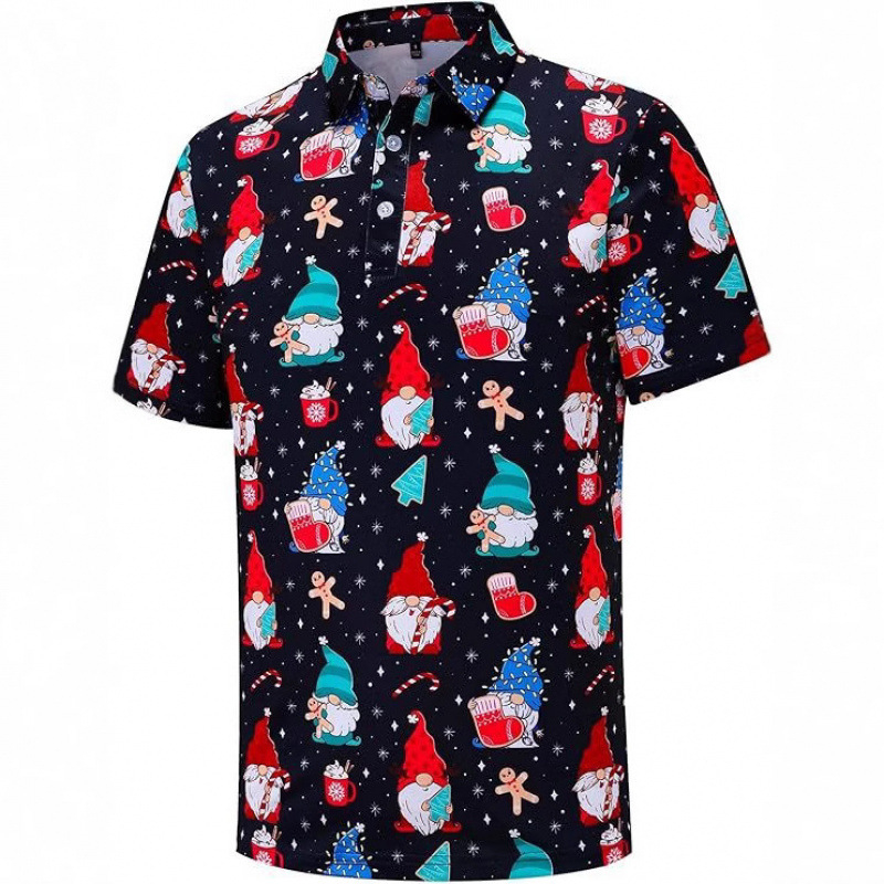 Muško polo majica, slim fit, 3D digitalni print, ljeto, kratki rukavi