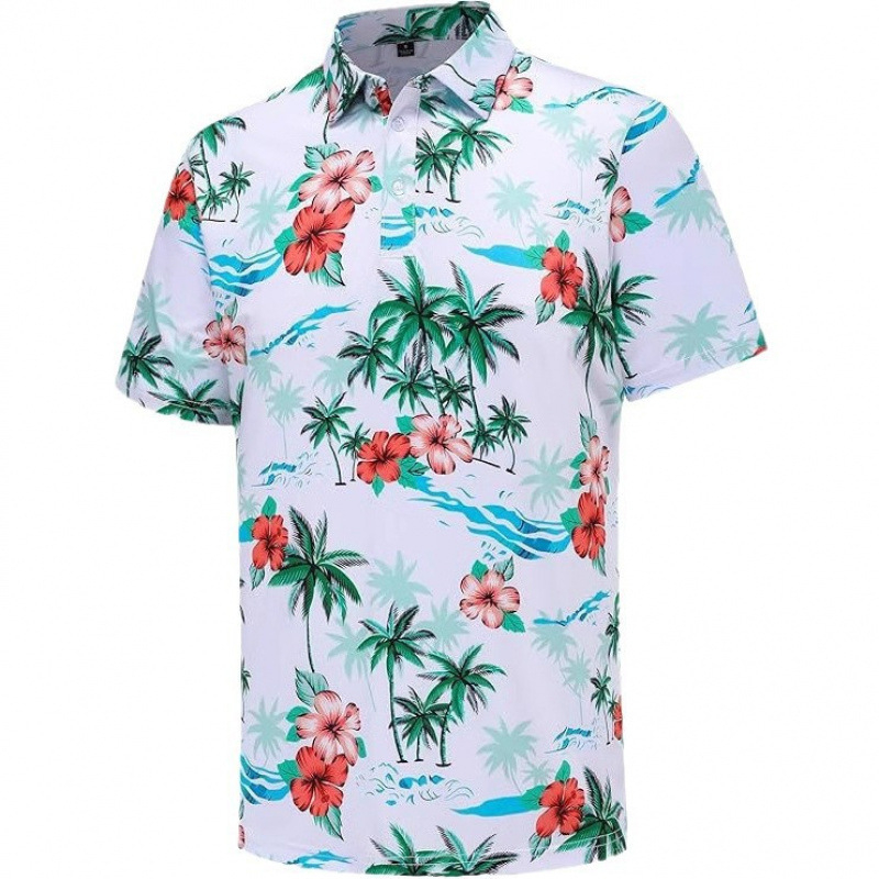 Muško polo majica, slim fit, 3D digitalni print, ljeto, kratki rukavi