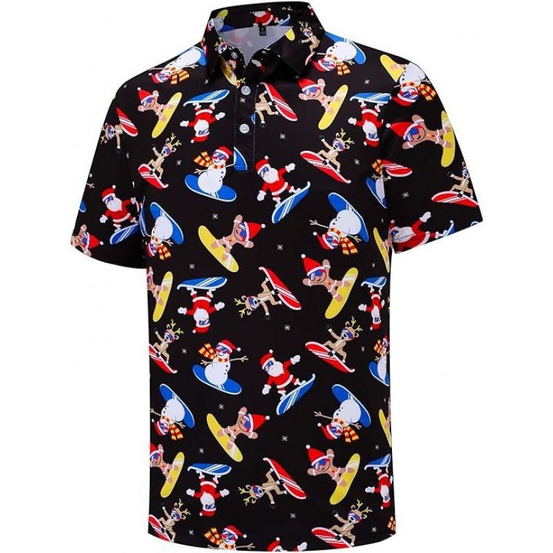 Muško polo majica, slim fit, 3D digitalni print, ljeto, kratki rukavi