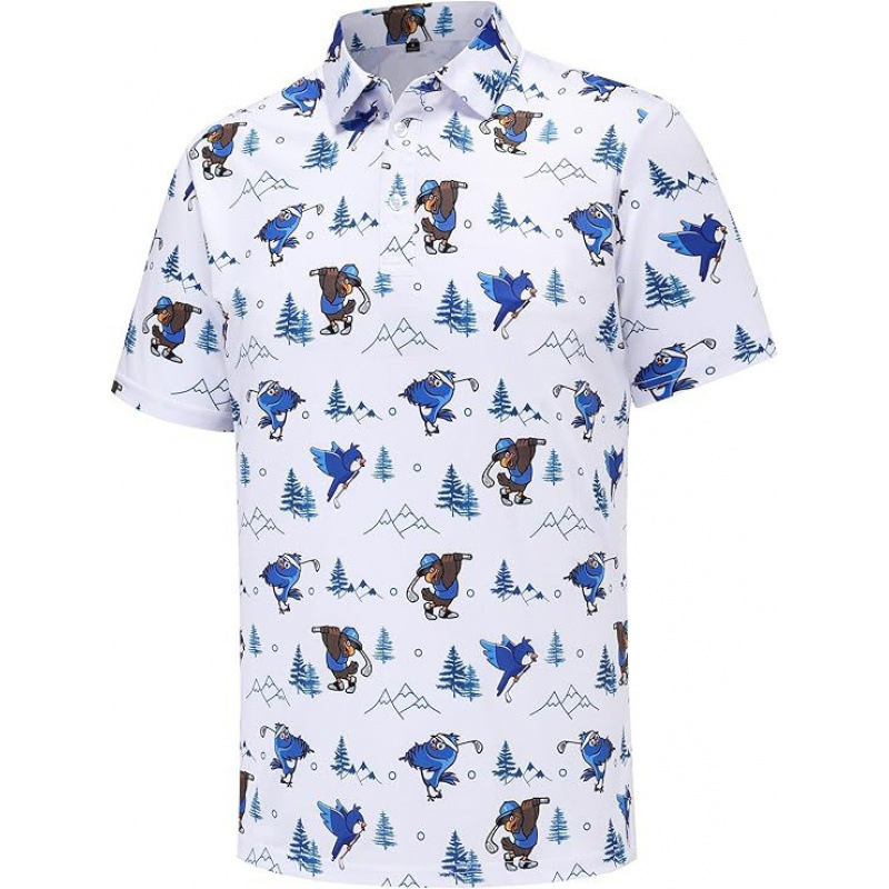 Muško polo majica, slim fit, 3D digitalni print, ljeto, kratki rukavi
