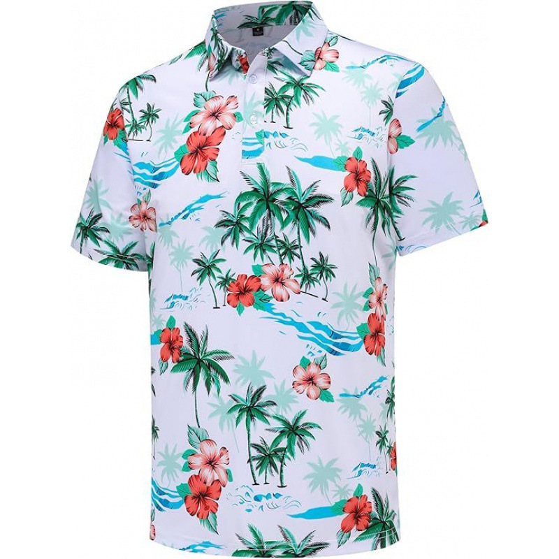 Muško polo majica, slim fit, 3D digitalni print, ljeto, kratki rukavi