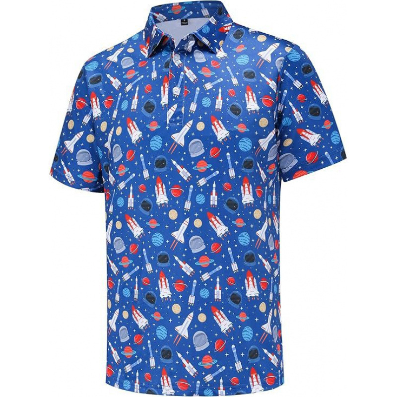 Muško polo majica, slim fit, 3D digitalni print, ljeto, kratki rukavi