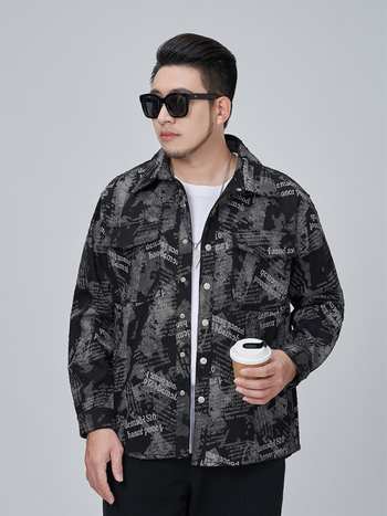 Fleece-betétes és vastag anyagú farmerdzseki ing gallérral, patch zsebekkel, 65% pamut / 35% poliészter, fiatalokat célzó utcai stílus, téli viselet