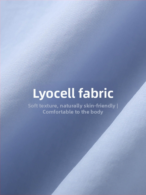 Cămașă Lyocell 95%+, decolteu în V, mâneci scurte, croială Slim