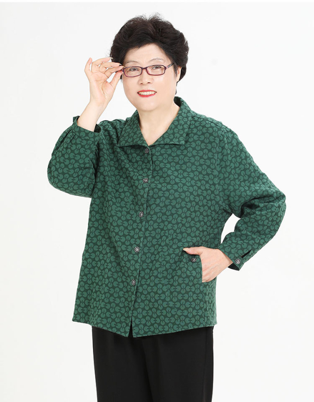Cardigan din bumbac jacquard, model floral, guler polo, croială lejeră