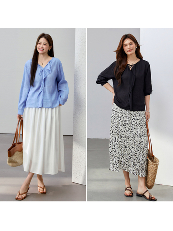 Γυναικεία λινή πουκάμισο με V-λαιμό, μακριά μανίκια, χωρίς κουμπιά, στυλ πουλόβερ, άνοιξη 2025