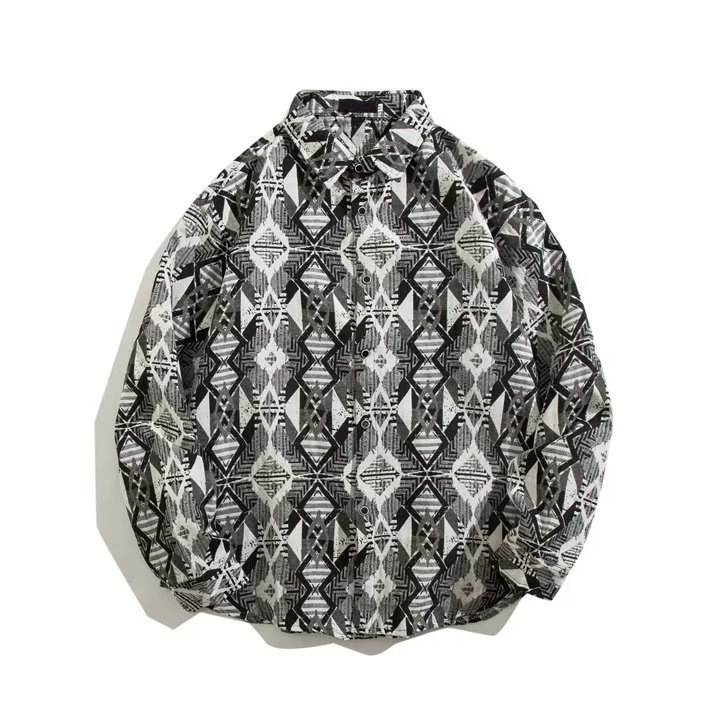 Košulja s florálnim printom, slobodan kroj, dugi rukavi, polyester smjesa