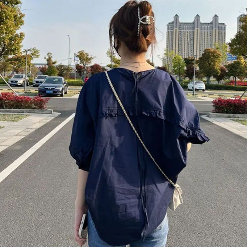 Ženska košulja od pamuka s točkama - ležerni kroj, ljetni korejski stil, plus veličina
