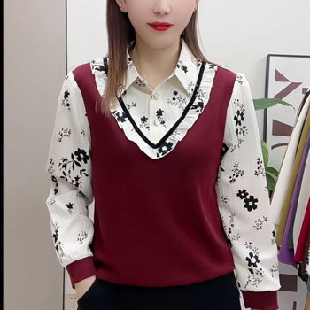 Top tricotat cu guler halter, mâneci Feifei, fibră acrilică, conținut principal 95%+