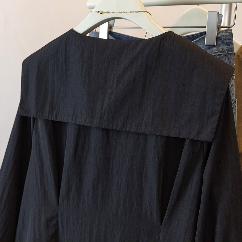 Cămașă de femei NORNS GIRL – Material modal, model abstract, guler Stand, mâneci lungi, croială în formă de A