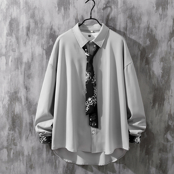 Pánska košeľa s dlhými rukávmi, voľný strih, Vinylon 70% látka, tenká, jeseň 2022